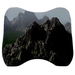 Terrain Mountain Rock Landscape Mountains Nature Velour Head Support Cushion by danenraven