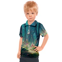 Magical Forest Forest Painting Fantasy Kids  Polo Tee