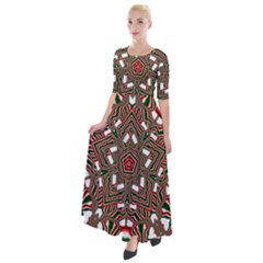 Christmas-kaleidoscope Half Sleeves Maxi Dress by artworkshop