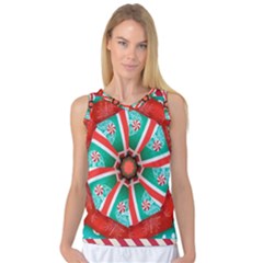 Christmas Kaleidoscope Women s Basketball Tank Top by artworkshop