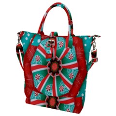 Christmas Kaleidoscope Buckle Top Tote Bag by artworkshop