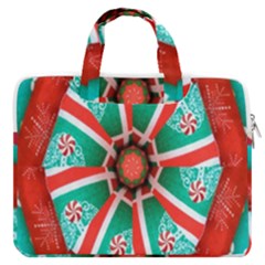 Christmas Kaleidoscope Macbook Pro 13  Double Pocket Laptop Bag by artworkshop