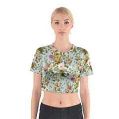 Flowers Vintage Floral Cotton Crop Top