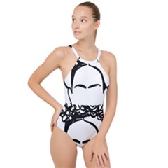 Frida Kahlo  High Neck One Piece Swimsuit by Sobalvarro