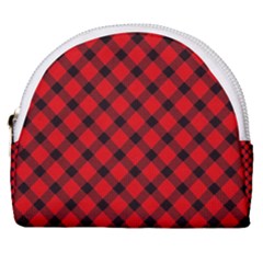 Lumberjack Plaid Horseshoe Style Canvas Pouch by artworkshop