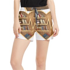 Bookshelf Heart Women s Runner Shorts by artworkshop