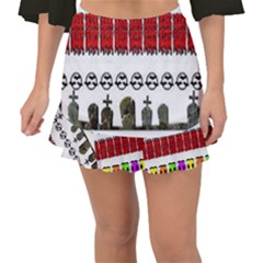 Halloween Borders Trick Fishtail Mini Chiffon Skirt by artworkshop