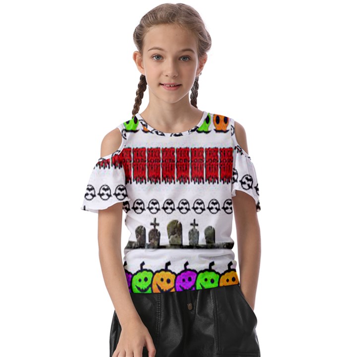 Halloween Borders Trick Kids  Butterfly Cutout Tee