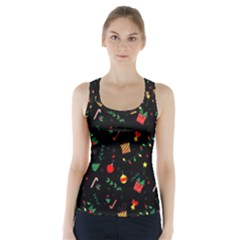 Christmas Pattern Texture Colorful Wallpaper Racer Back Sports Top
