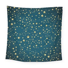 Star Golden Pattern Christmas Design White Gold Square Tapestry (large) by Ravend