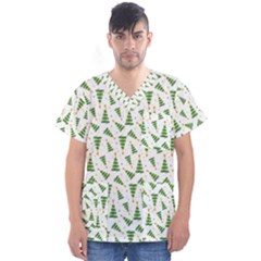 Christmas Tree Pattern Christmas Trees Men s V-neck Scrub Top