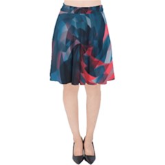 Art Polygon Geometric Design Pattern Colorful Velvet High Waist Skirt