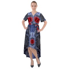 Art Robot Artificial Intelligence Technology Front Wrap High Low Dress