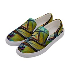 Tree Magical Colorful Abstract Metaphysical Women s Canvas Slip Ons