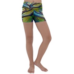 Tree Magical Colorful Abstract Metaphysical Kids  Lightweight Velour Yoga Shorts