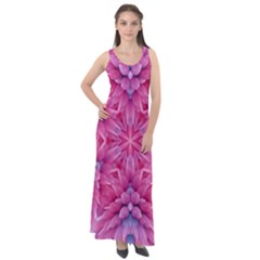 Art Rosette Pattern Background Floral Pattern Sleeveless Velour Maxi Dress