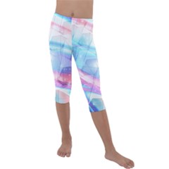 Polygons Bokeh Geometric Art Geometric Background Kids  Lightweight Velour Capri Leggings  by Ravend