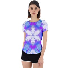 Snowflake Kaleidoscope Template Background Back Cut Out Sport Tee