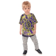 Fractal Glowing Kaleidoscope Kids  Raglan Tee