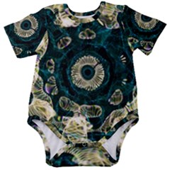Fractal Glowing Kaleidoscope Wallpaper Art Design Baby Short Sleeve Onesie Bodysuit