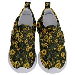 Sunflowers Yellow Flowers Flowers Digital Drawing Kids  Velcro No Lace Shoes