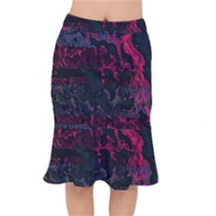 Granite Glitch Short Mermaid Skirt by MRNStudios