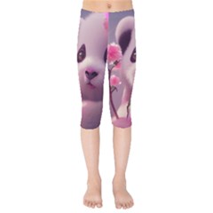 Panda Endangered Protected Bamboo National Treasure Kids  Capri Leggings 