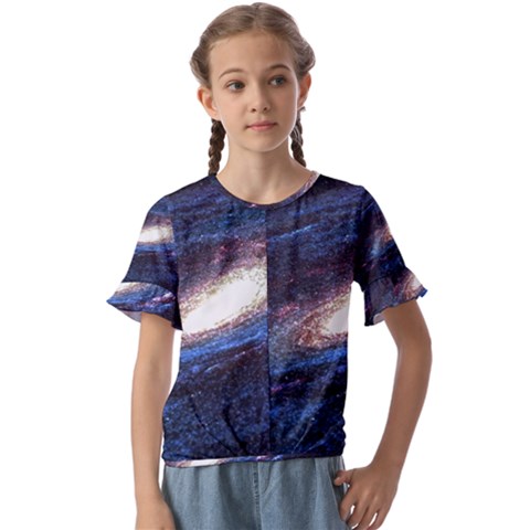 Space Cosmos Galaxy Stars Black Hole Universe Kids  Cuff Sleeve Scrunch Bottom Tee by Pakemis