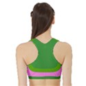 Pink And Green 1105 - Groovy Retro Style Art Sports Bra with Border View2