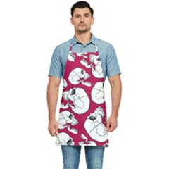 Terrible Frightening Seamless Pattern With Skull Kitchen Apron by Pakemis