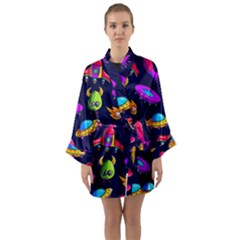 Space Pattern Long Sleeve Satin Kimono by Pakemis