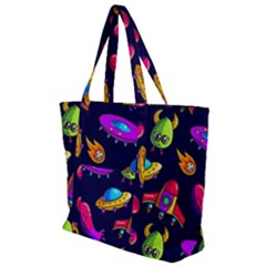 Space Pattern Zip Up Canvas Bag by Pakemis