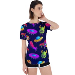 Space Pattern Perpetual Short Sleeve T-shirt by Pakemis