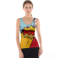 Pow Word Pop Art Style Expression Vector Tank Top by Pakemis