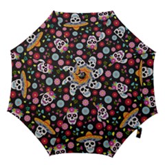 Day Dead Skull With Floral Ornament Flower Seamless Pattern Hook Handle Umbrellas (medium) by Pakemis