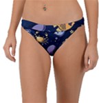 Marine Seamless Pattern Thin Line Memphis Style Band Bikini Bottom