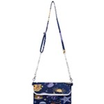 Marine Seamless Pattern Thin Line Memphis Style Mini Crossbody Handbag