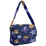 Marine Seamless Pattern Thin Line Memphis Style Courier Bag