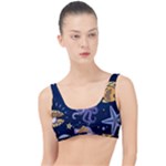 Marine Seamless Pattern Thin Line Memphis Style The Little Details Bikini Top