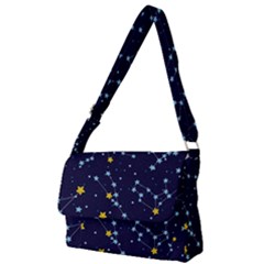 Seamless Pattern With Cartoon Zodiac Constellations Starry Sky Full Print Messenger Bag (l) by Pakemis