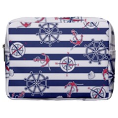 Seamless Marine Pattern Make Up Pouch (large) by Pakemis