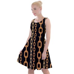 Gold-chain-jewelry-seamless-pattern Knee Length Skater Dress