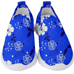Blooming-seamless-pattern-blue-colors Kids  Slip On Sneakers by Pakemis