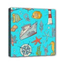 Colored-sketched-sea-elements-pattern-background-sea-life-animals-illustration Mini Canvas 6  x 6  (Stretched) View1