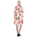 Strawberry-seamless-pattern Long Sleeve Velvet Front Wrap Dress View2