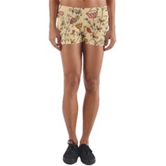 Seamless-pattern-with-different-flowers Yoga Shorts by Pakemis