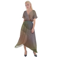 The Land 181 - Abstract Art Cross Front Sharkbite Hem Maxi Dress by KorokStudios