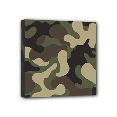 Camouflage Pattern Background Mini Canvas 4  X 4  (stretched) by artworkshop