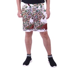 Peacock Graceful Bird Animal Men s Pocket Shorts by artworkshop