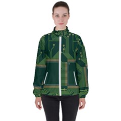 Technology Board Trace Digital Women s High Neck Windbreaker by artworkshop